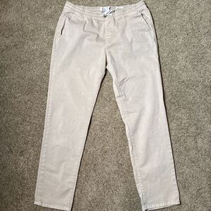 Marine Layer Jogger Pants Men XL Tan Saturday Joggers Slim Fit Twill Sustainable